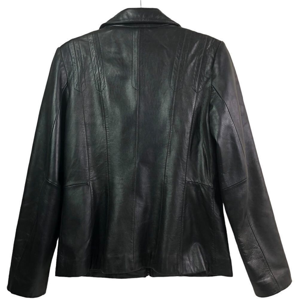 Bromley Collection Black Genuine Leather Full Zip Jacket - Picture 2 of 10